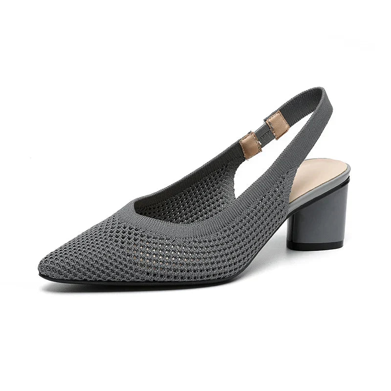 Chaussures à Talons Blocs et Bout Pointu