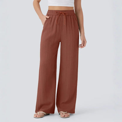 Pantalon Large Fluide à Cordon