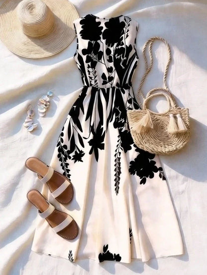 Robe Midi "Aura" Imprimée