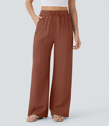 Pantalon Large Fluide à Cordon