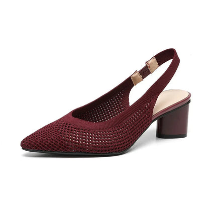 Chaussures à Talons Blocs et Bout Pointu